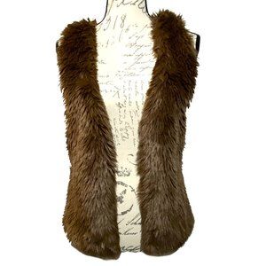Love Tree Faux Fur Brown Vest Size Small Fully Lined